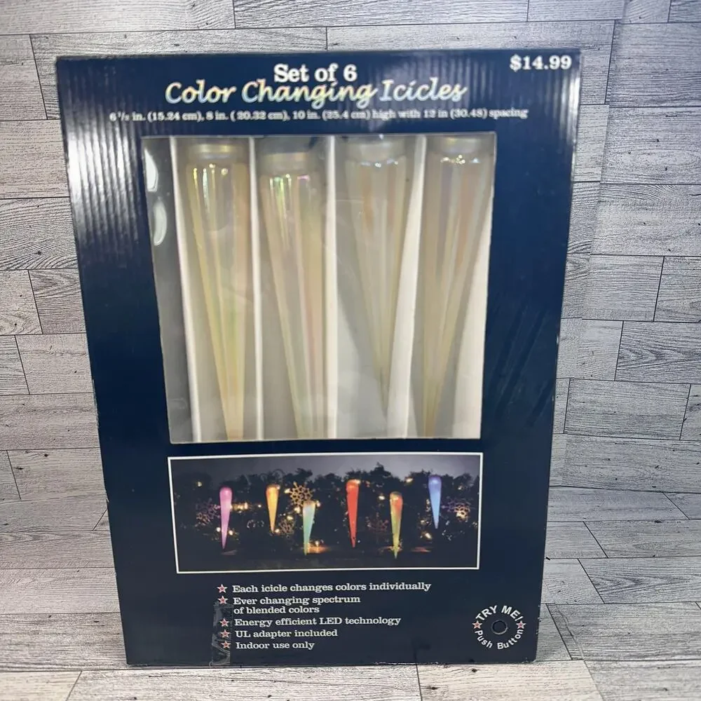 Bradford Novelty Color Changing Icicle LED String Lights Set Of 6 Christmas